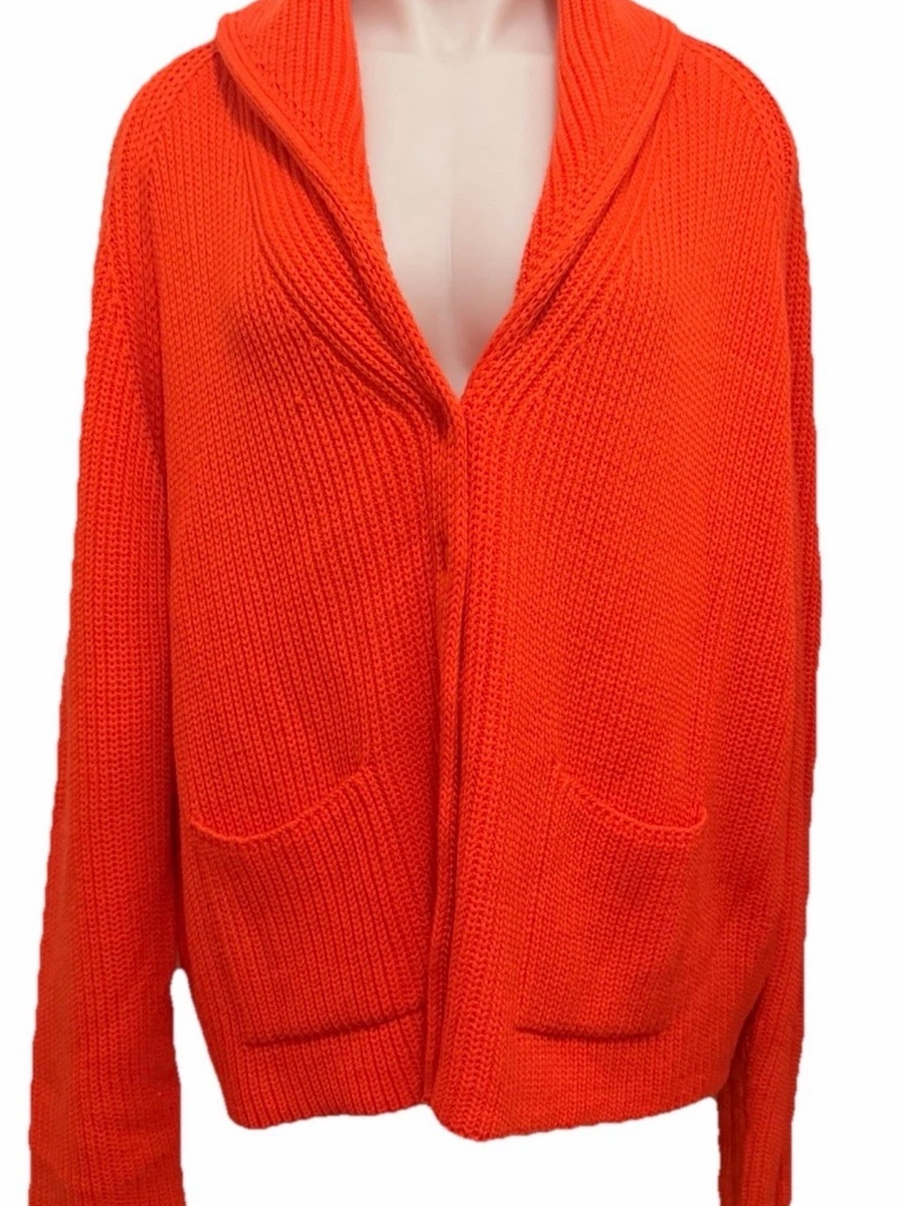 ESCADA Clementine Orange Shawl Collar Cardigan